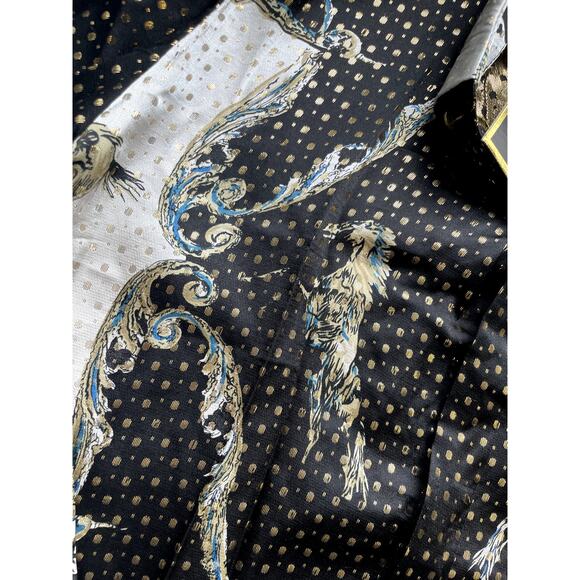 NWT SCORPIO Western Print Silk Blend Button Down Blouse SIze XL - Picture 6 of 7